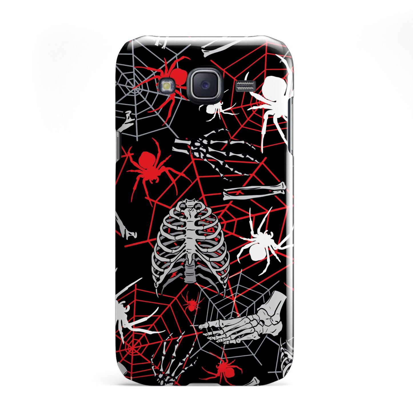 Grey and Red Cobwebs Samsung Galaxy J5 Case