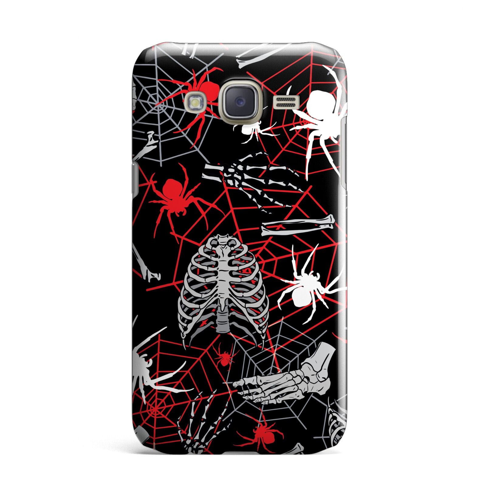 Grey and Red Cobwebs Samsung Galaxy J7 Case