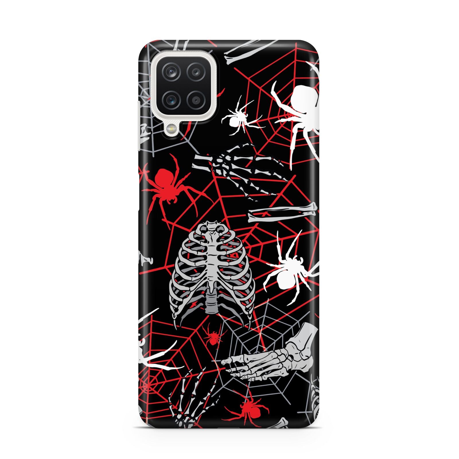 Grey and Red Cobwebs Samsung M12 Case