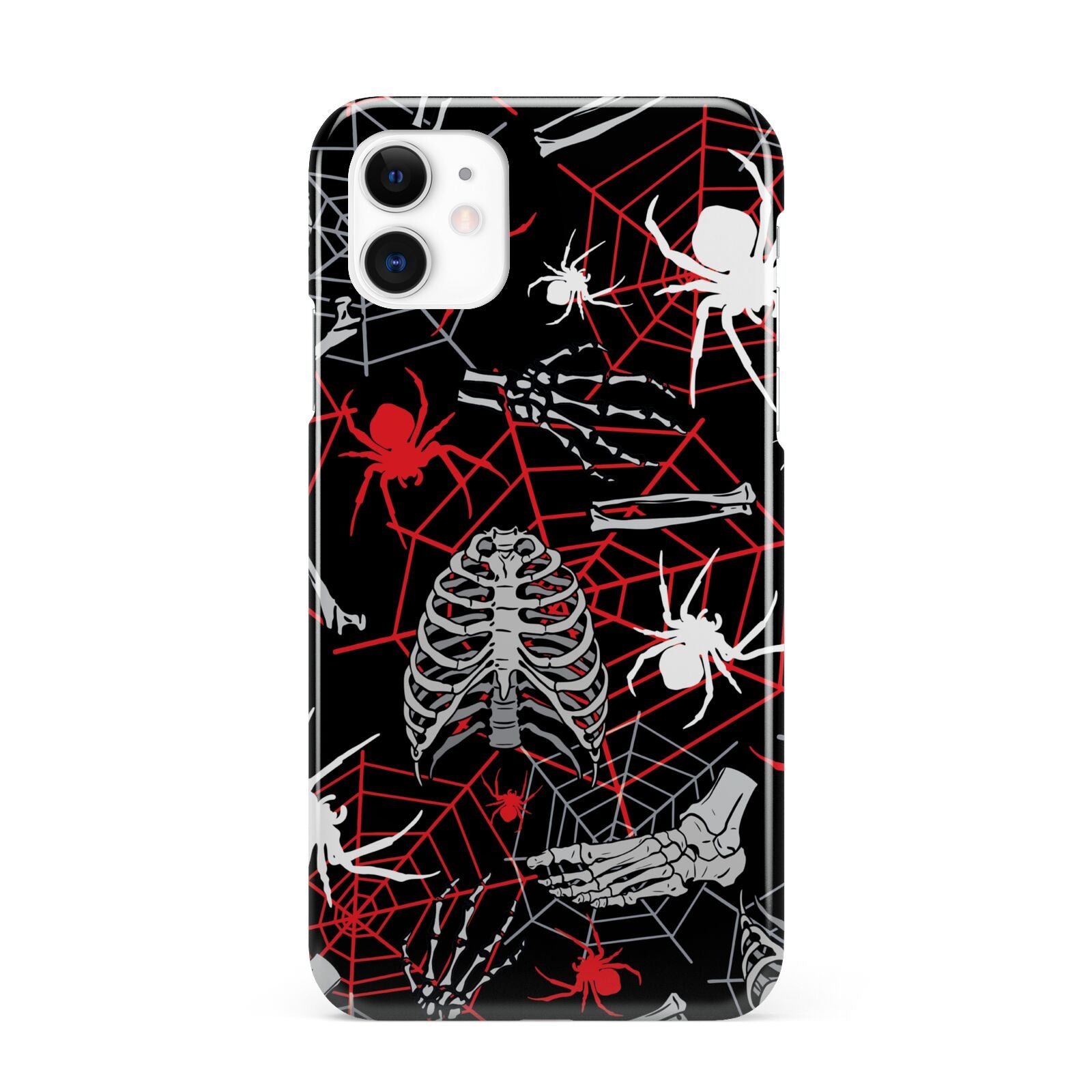 Grey and Red Cobwebs iPhone 11 3D Snap Case