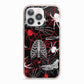 Grey and Red Cobwebs iPhone 13 Pro TPU Impact Case with Pink Edges