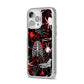 Grey and Red Cobwebs iPhone 14 Pro Max Glitter Tough Case Silver Angled Image