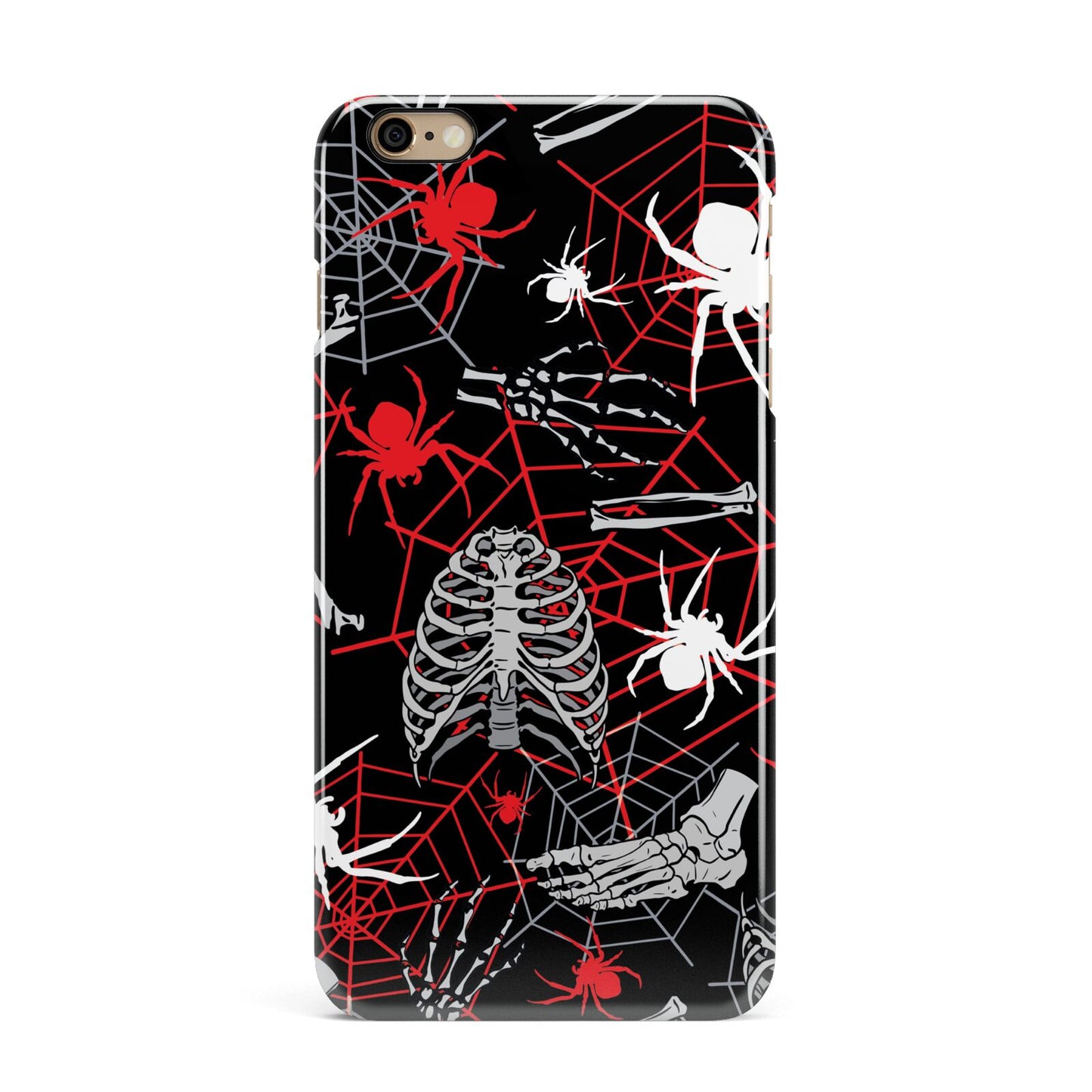 Grey and Red Cobwebs iPhone 6 Plus 3D Snap Case on Gold Phone