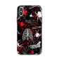 Grey and Red Cobwebs iPhone X Bumper Case on Silver iPhone Alternative Image 1
