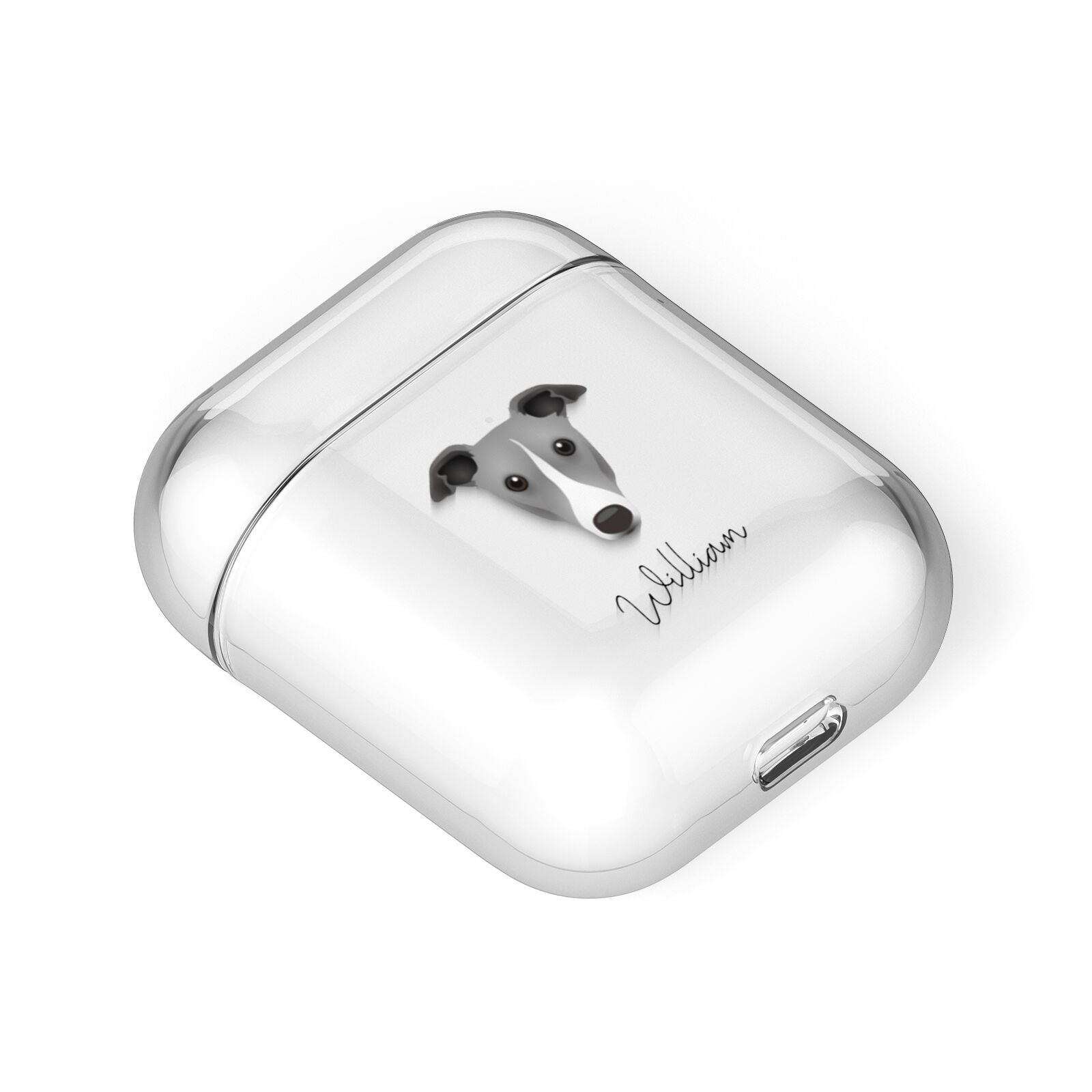 Greyhound Personalised AirPods Case Laid Flat