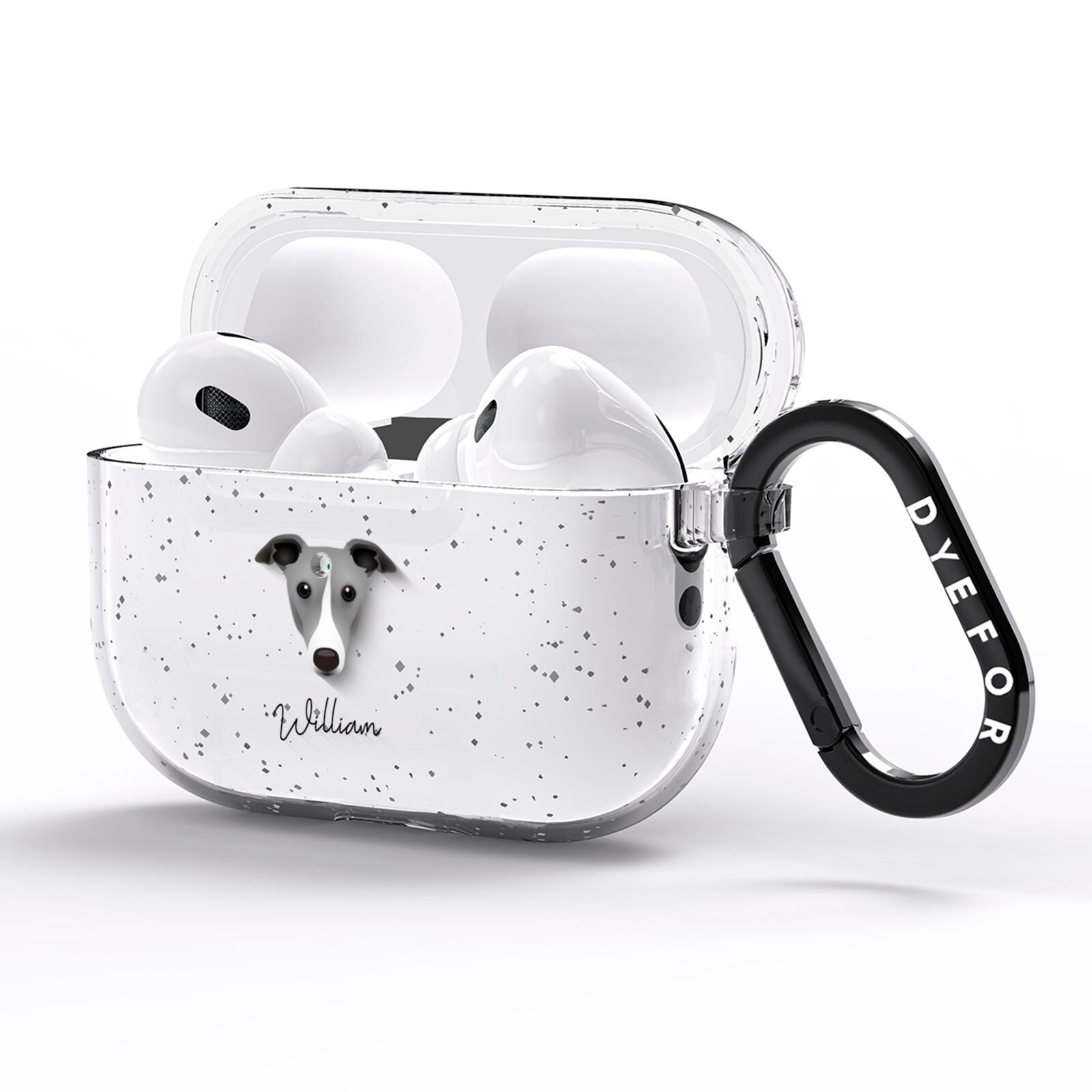 Greyhound Personalised AirPods Pro Glitter Case Side Image