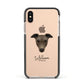 Greyhound Personalised Apple iPhone Xs Impact Case Black Edge on Gold Phone