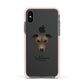 Greyhound Personalised Apple iPhone Xs Impact Case Pink Edge on Black Phone