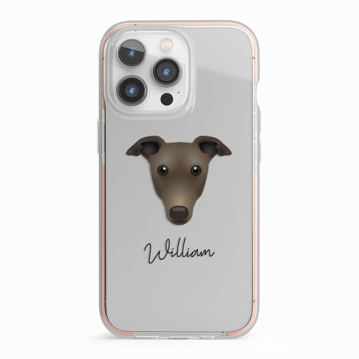Greyhound Personalised iPhone 13 Pro TPU Impact Case with Pink Edges