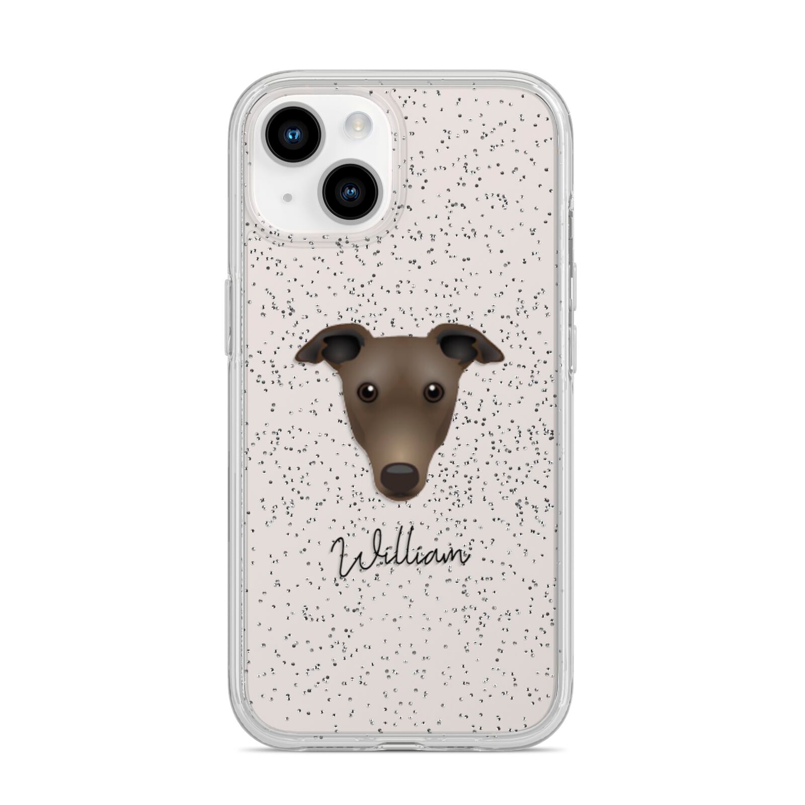 Greyhound Personalised iPhone 14 Glitter Tough Case Starlight