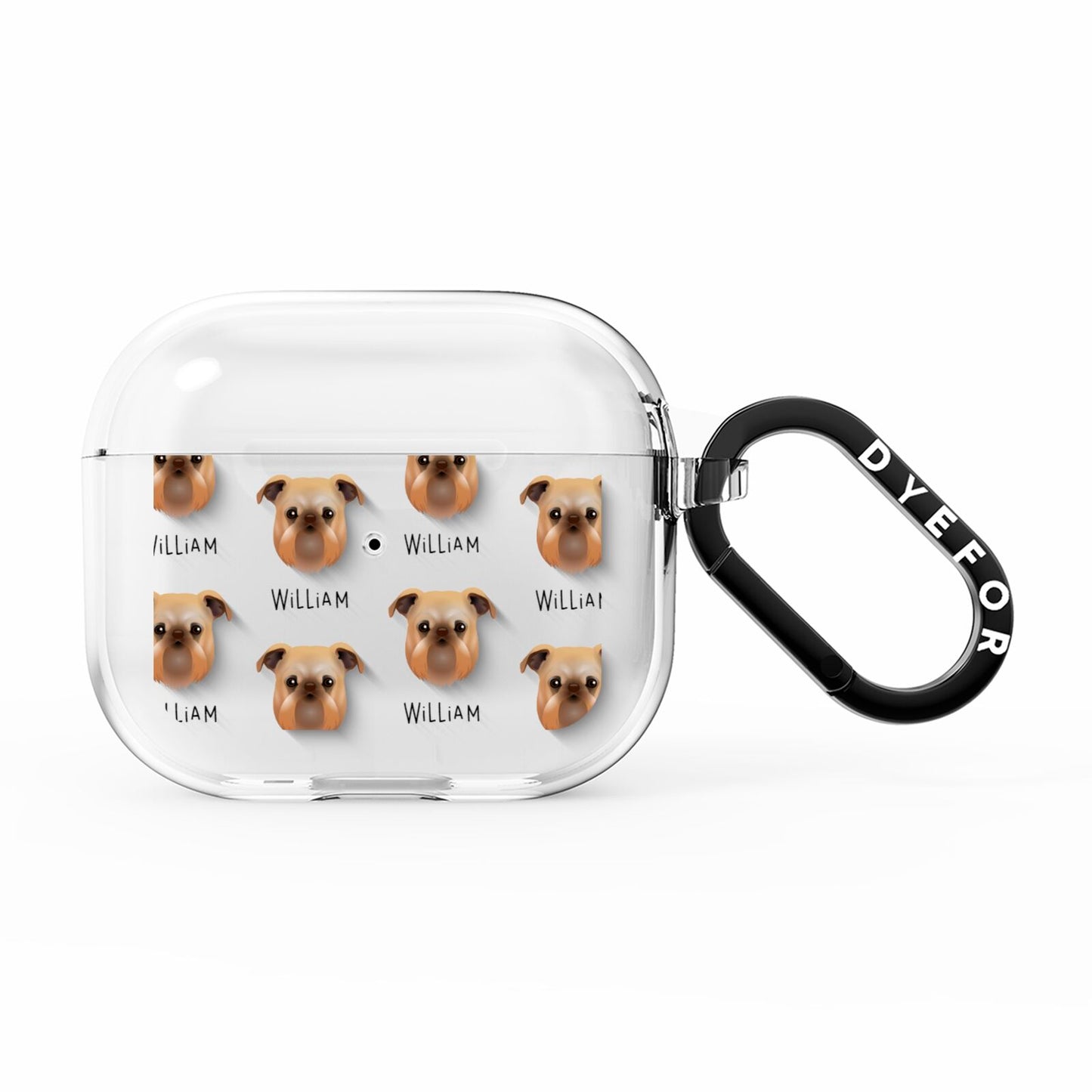 Griffon Bruxellois Icon with Name AirPods Clear Case 3rd Gen