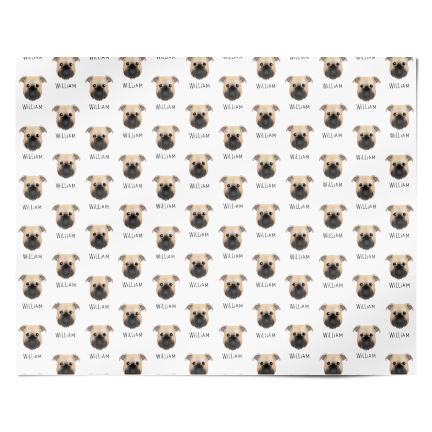 Griffon Bruxellois Icon with Name Personalised Wrapping Paper Alternative