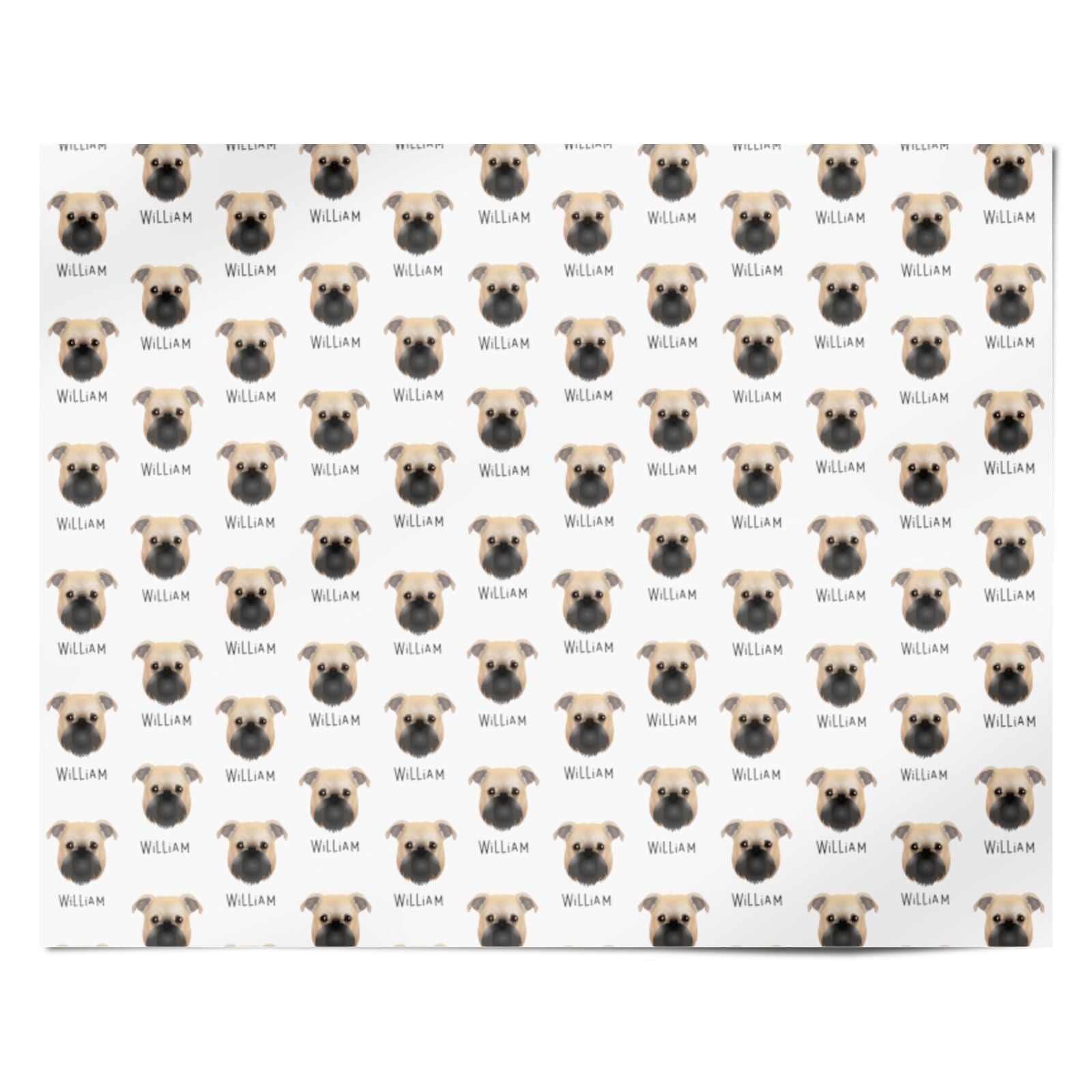 Griffon Bruxellois Icon with Name Personalised Wrapping Paper Alternative