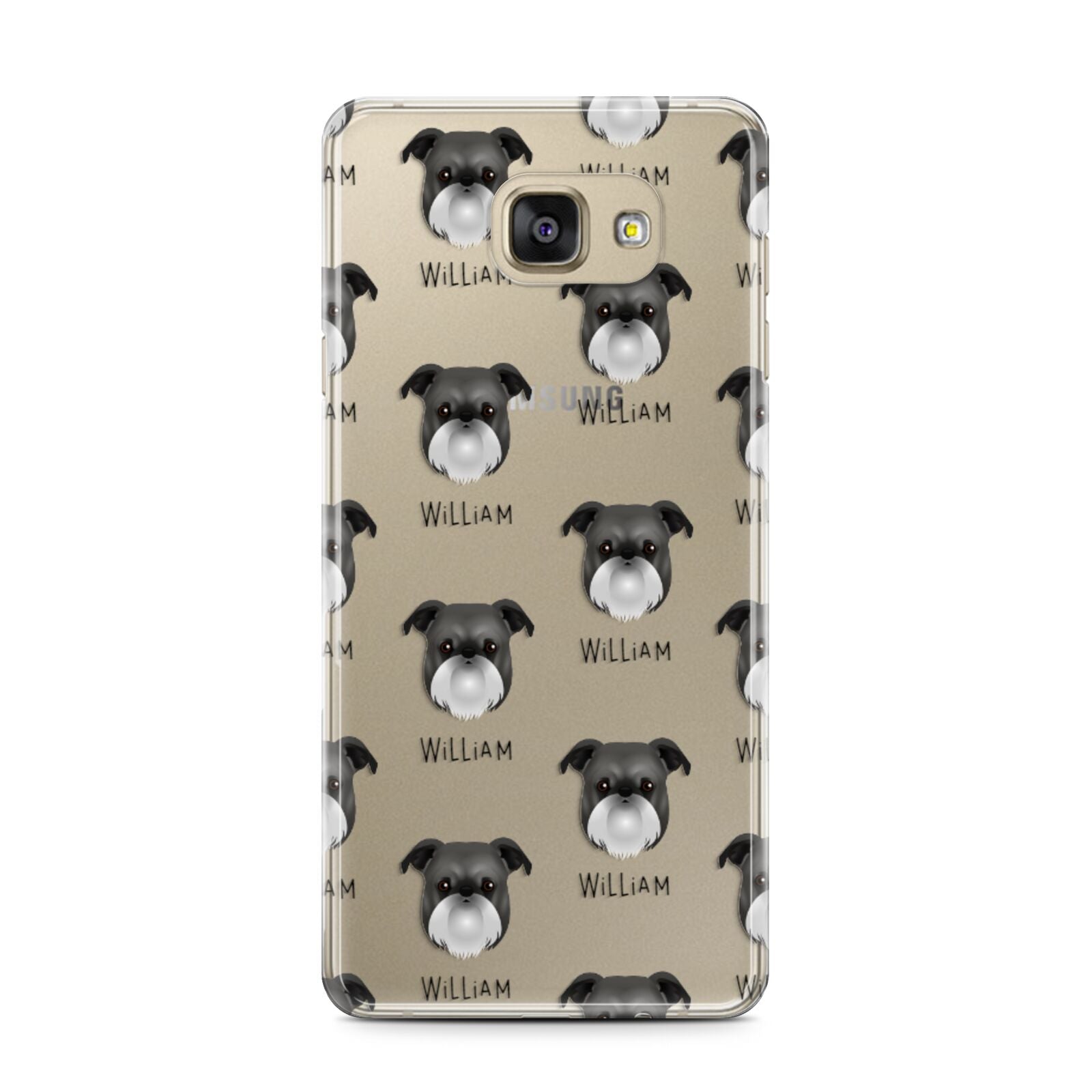 Griffon Bruxellois Icon with Name Samsung Galaxy A7 2016 Case on gold phone