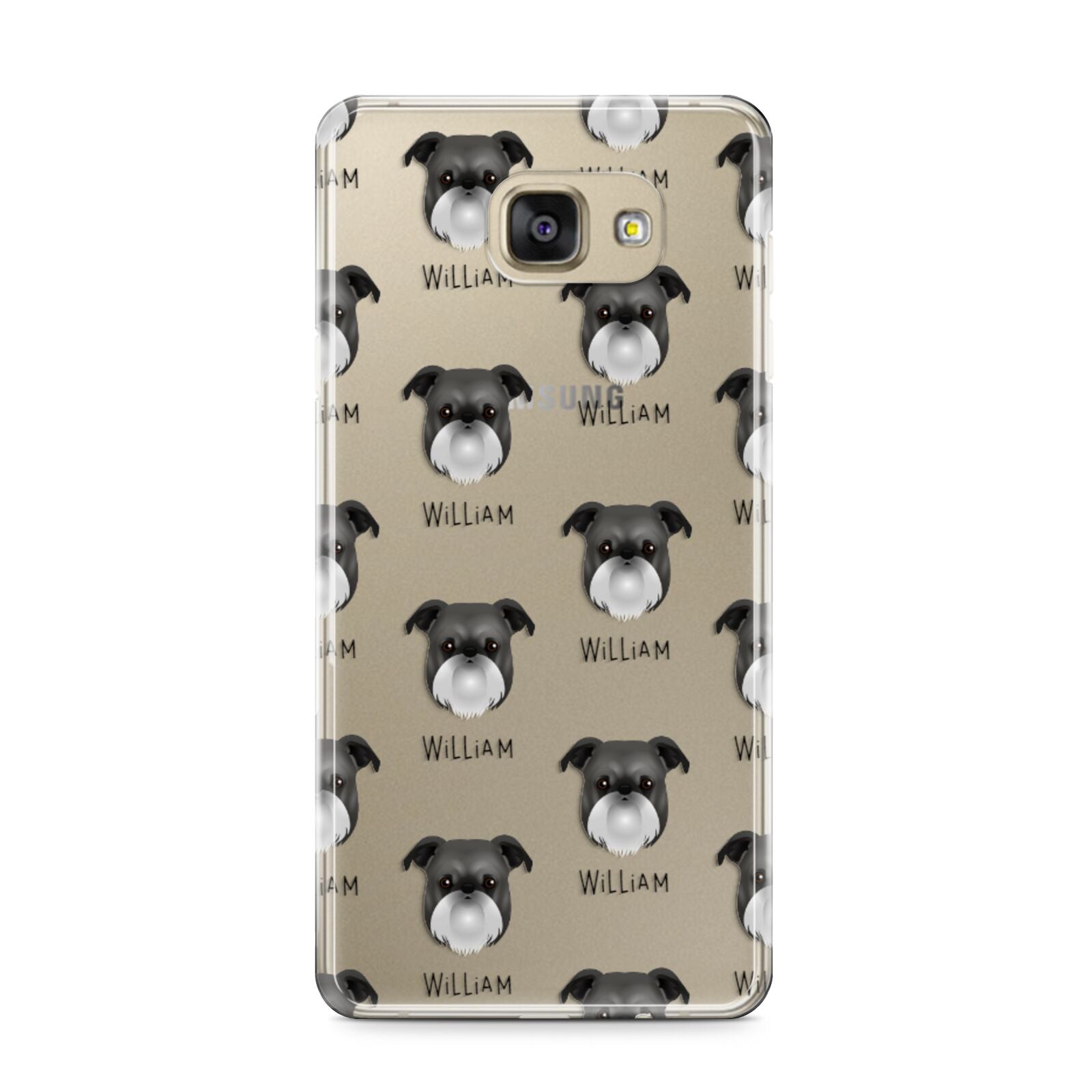 Griffon Bruxellois Icon with Name Samsung Galaxy A9 2016 Case on gold phone