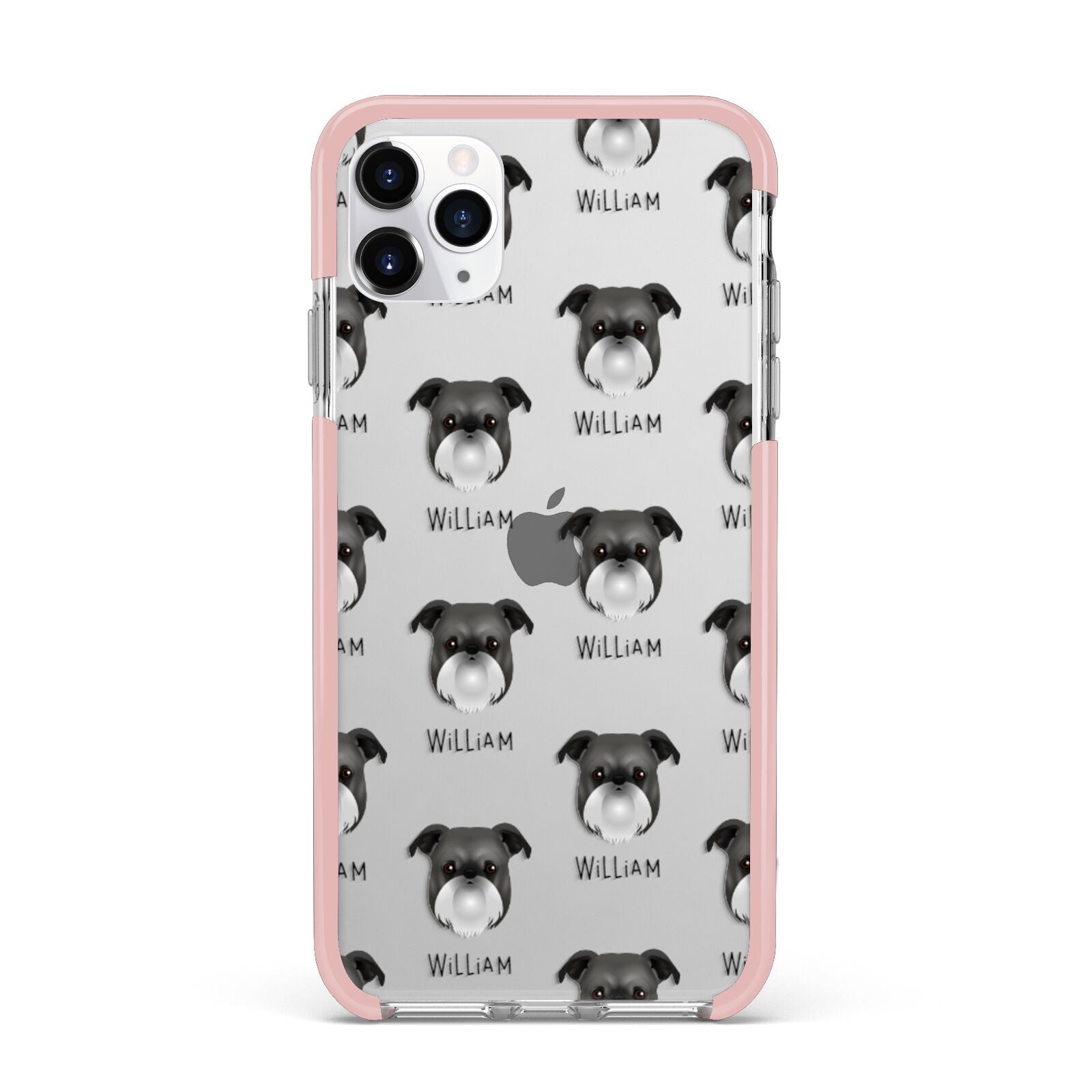 Griffon Bruxellois Icon with Name iPhone 11 Pro Max Impact Pink Edge Case