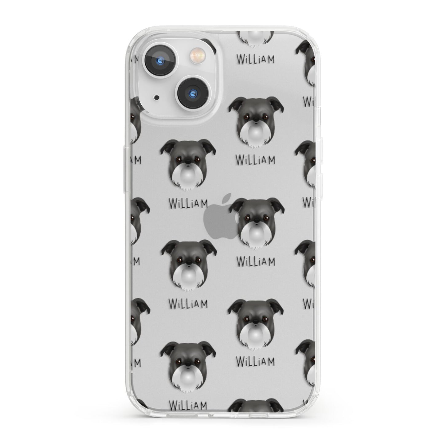 Griffon Bruxellois Icon with Name iPhone 13 Clear Bumper Case
