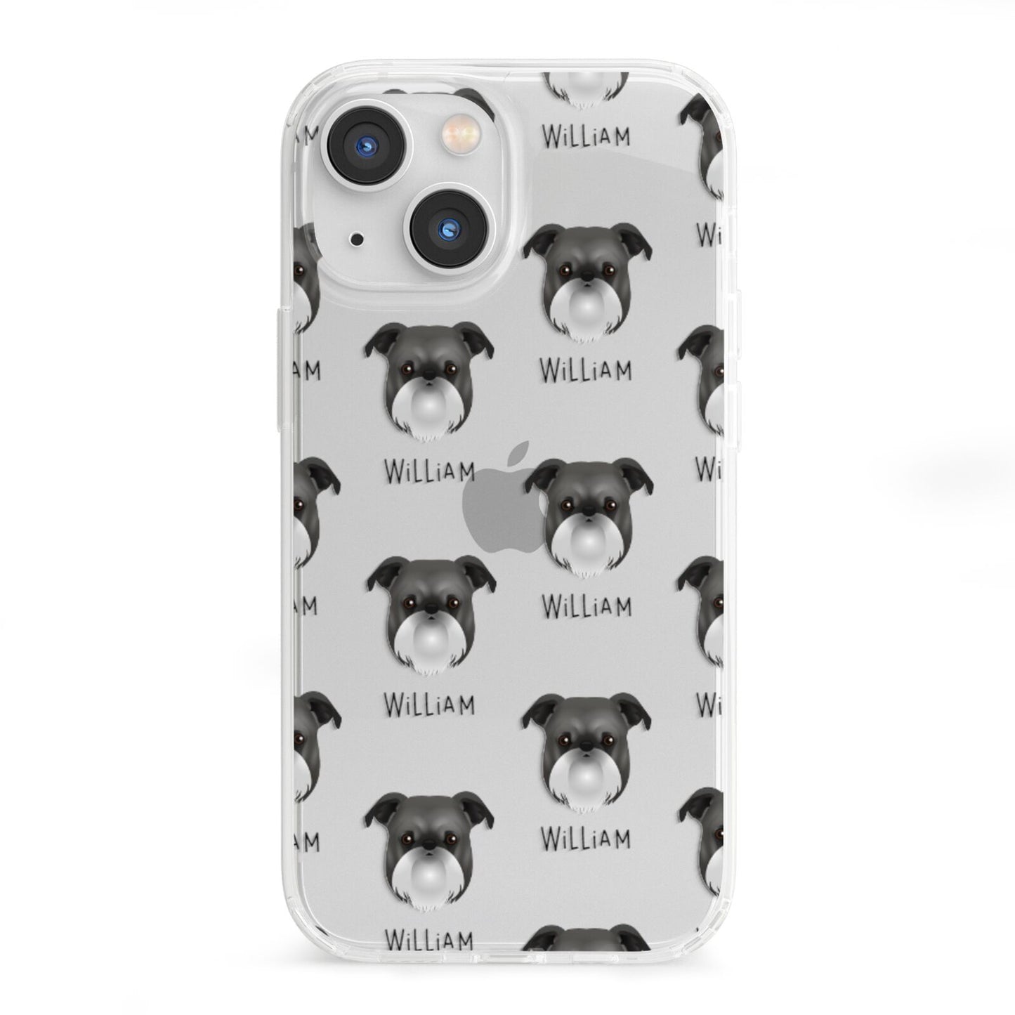 Griffon Bruxellois Icon with Name iPhone 13 Mini Clear Bumper Case