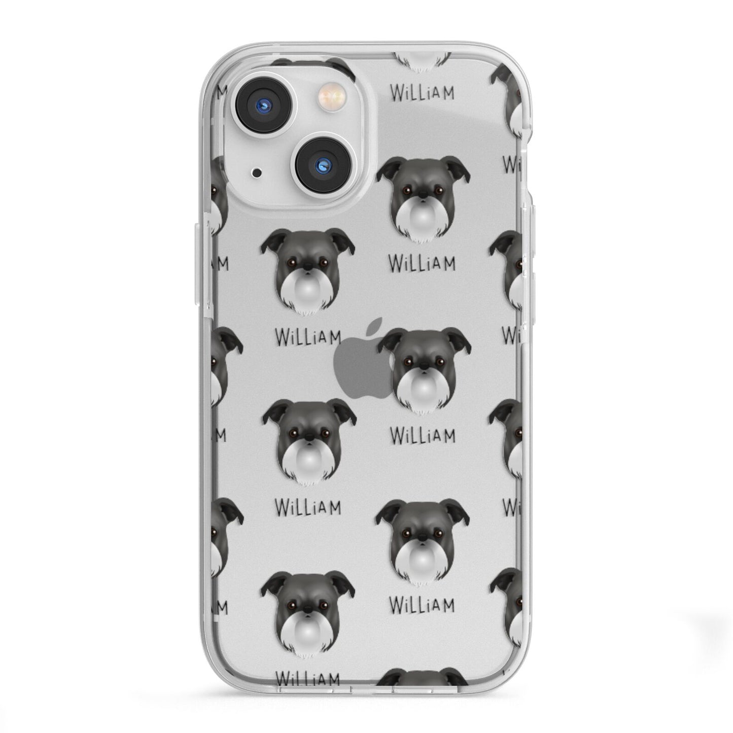 Griffon Bruxellois Icon with Name iPhone 13 Mini TPU Impact Case with White Edges
