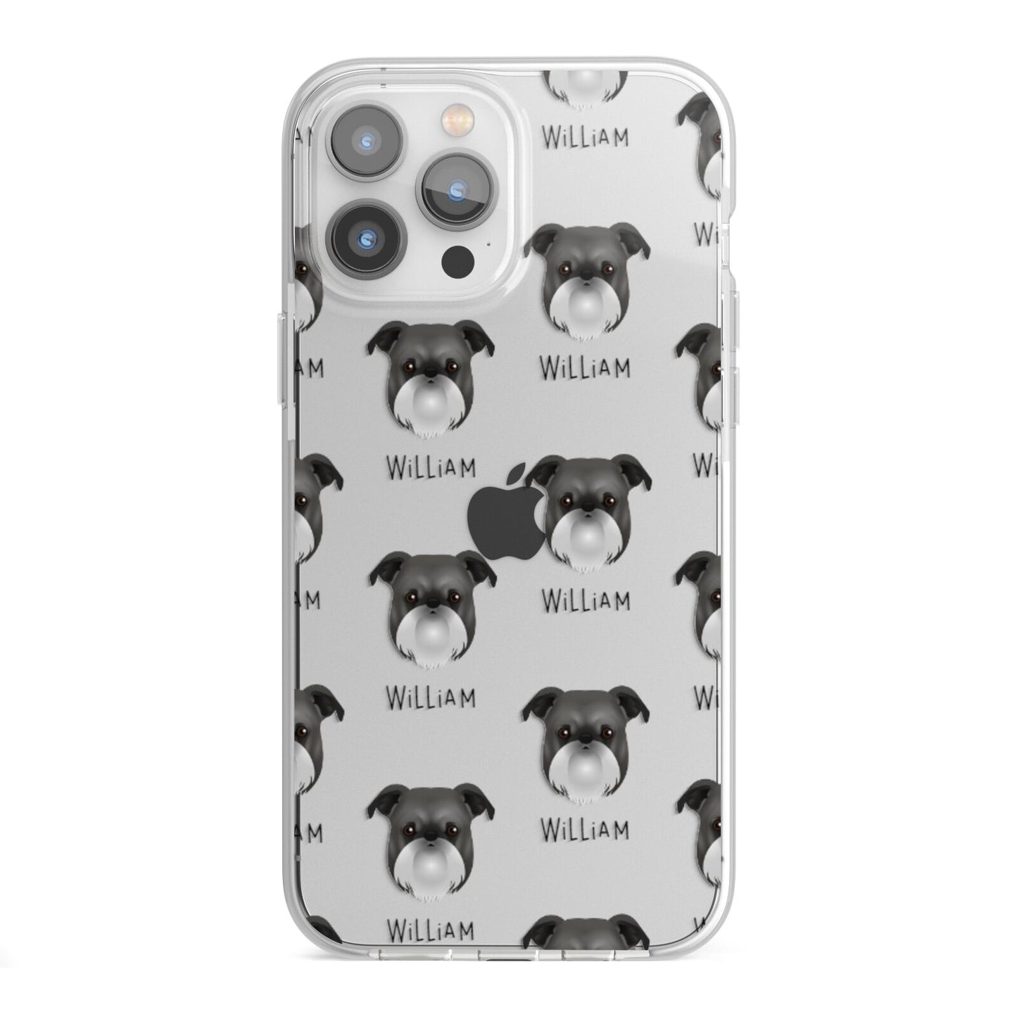 Griffon Bruxellois Icon with Name iPhone 13 Pro Max TPU Impact Case with White Edges