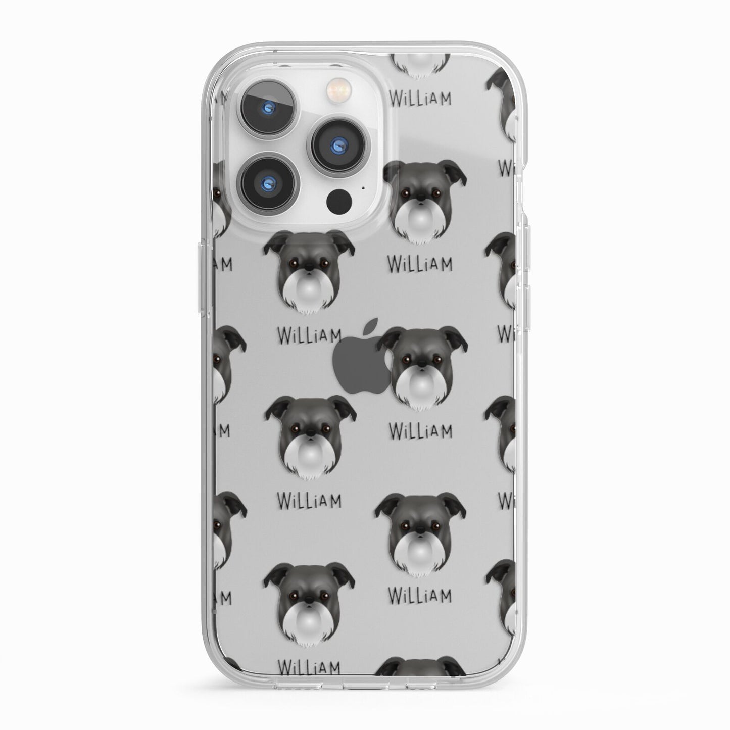 Griffon Bruxellois Icon with Name iPhone 13 Pro TPU Impact Case with White Edges