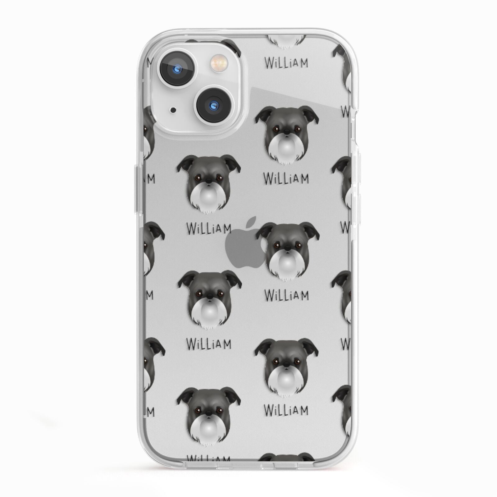 Griffon Bruxellois Icon with Name iPhone 13 TPU Impact Case with White Edges