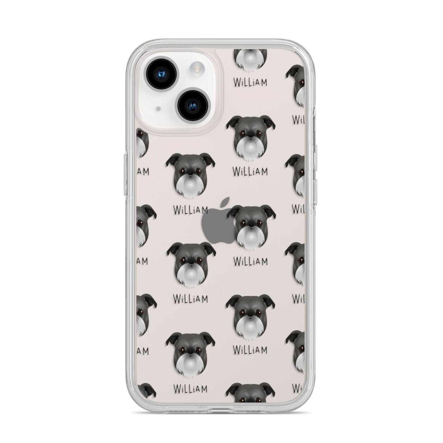 Griffon Bruxellois Icon with Name iPhone 14 Clear Tough Case Starlight