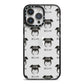 Griffon Bruxellois Icon with Name iPhone 14 Pro Max Black Impact Case on Silver phone