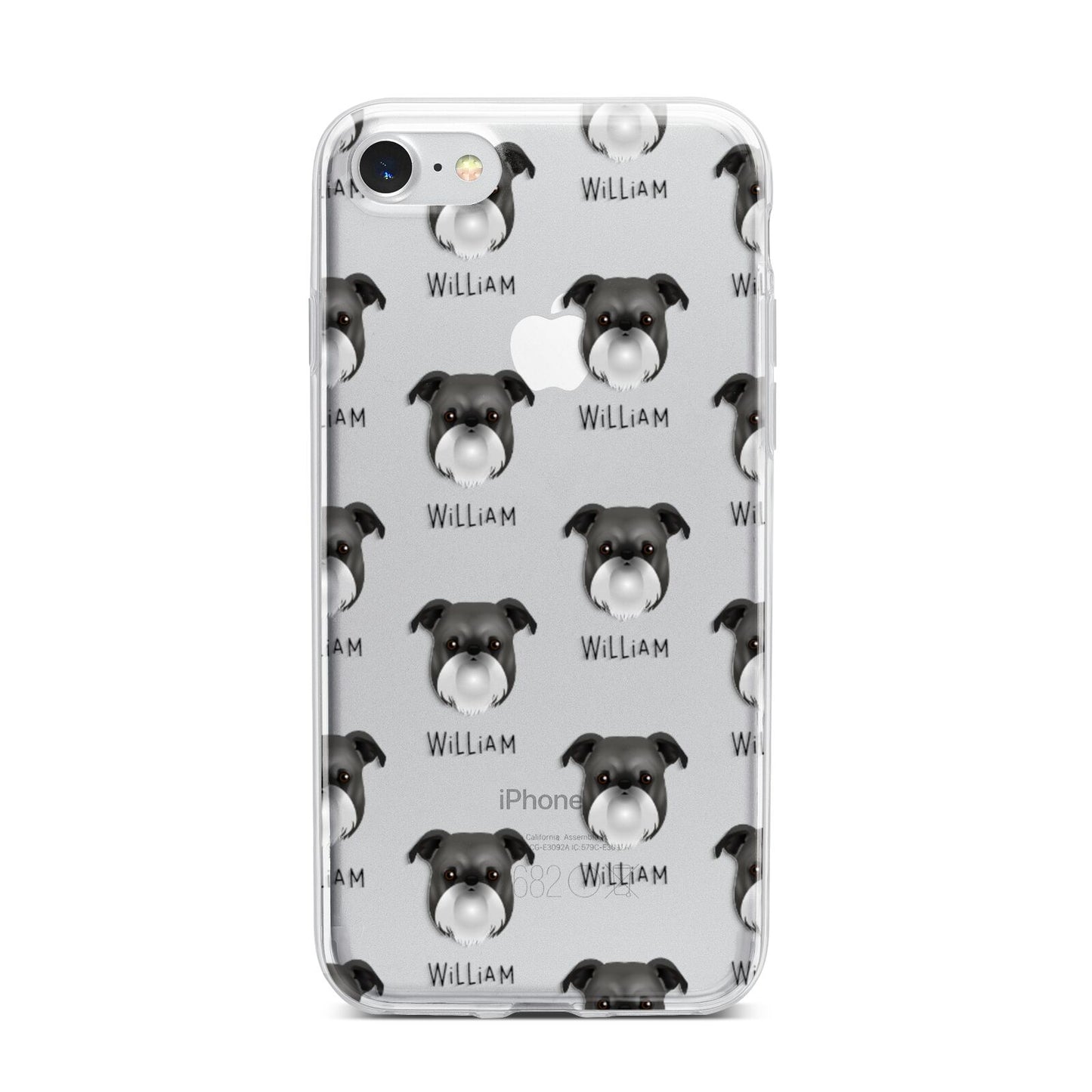 Griffon Bruxellois Icon with Name iPhone 7 Bumper Case on Silver iPhone