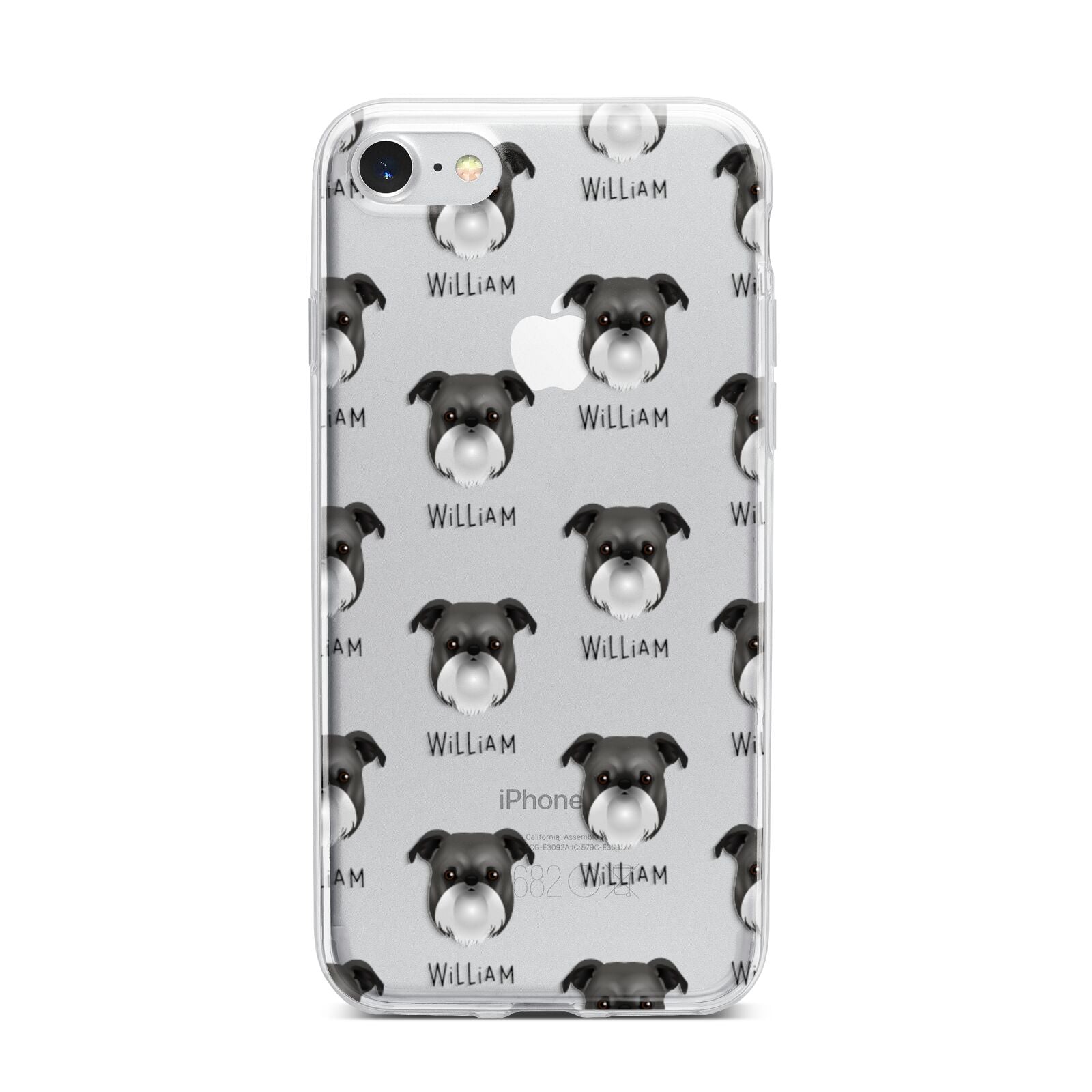 Griffon Bruxellois Icon with Name iPhone 7 Bumper Case on Silver iPhone