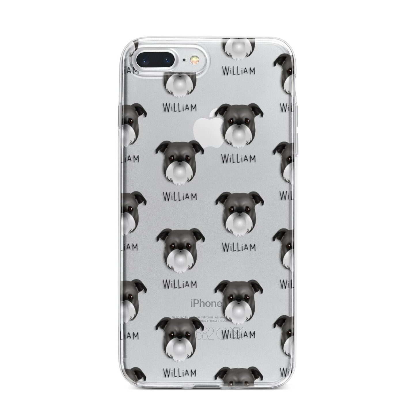 Griffon Bruxellois Icon with Name iPhone 7 Plus Bumper Case on Silver iPhone