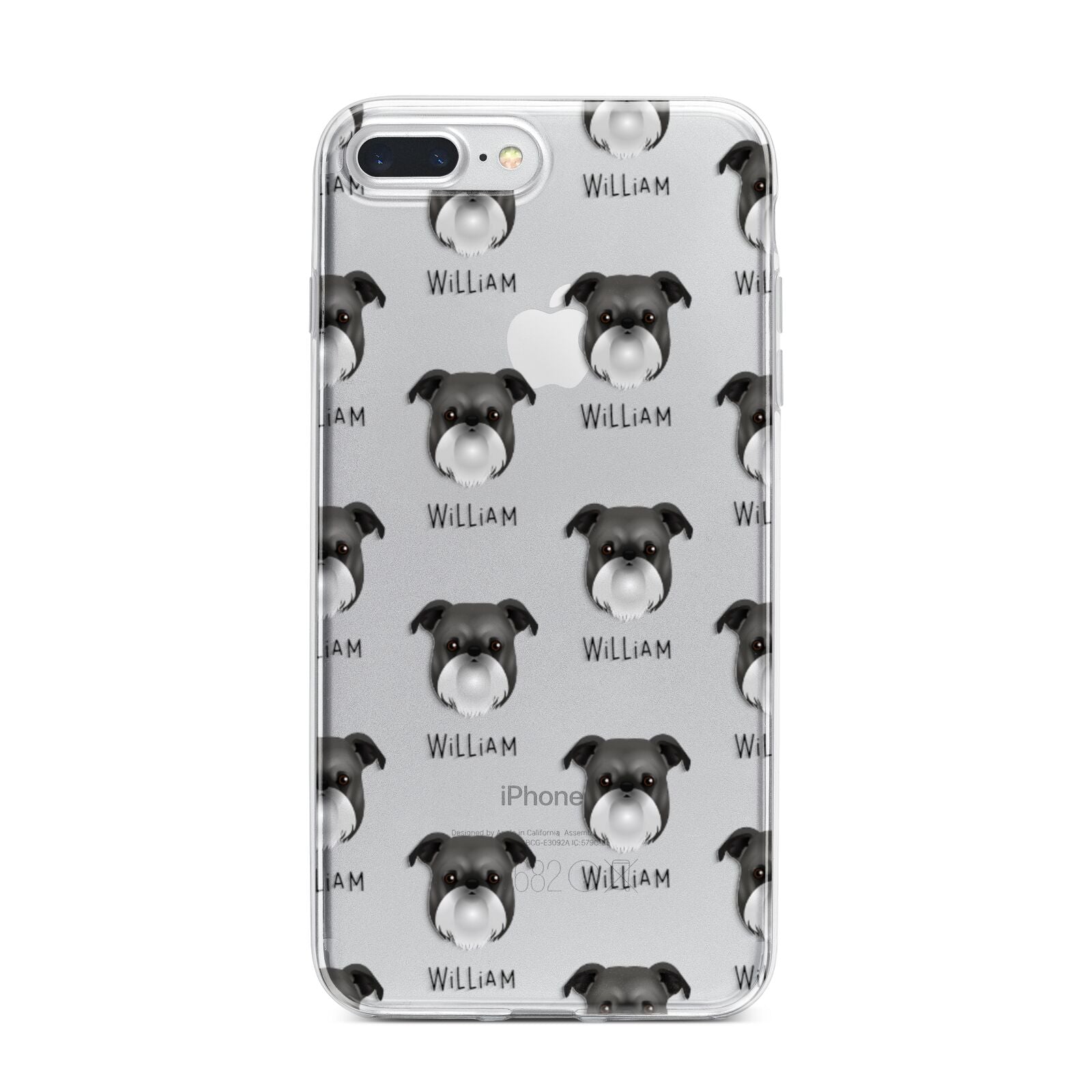 Griffon Bruxellois Icon with Name iPhone 7 Plus Bumper Case on Silver iPhone