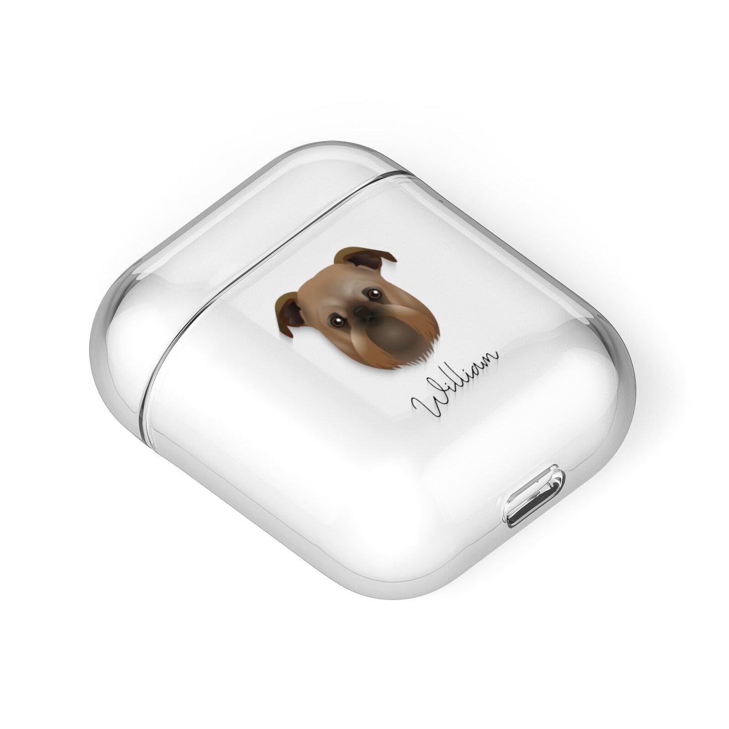 Griffon Bruxellois Personalised AirPods Case Laid Flat
