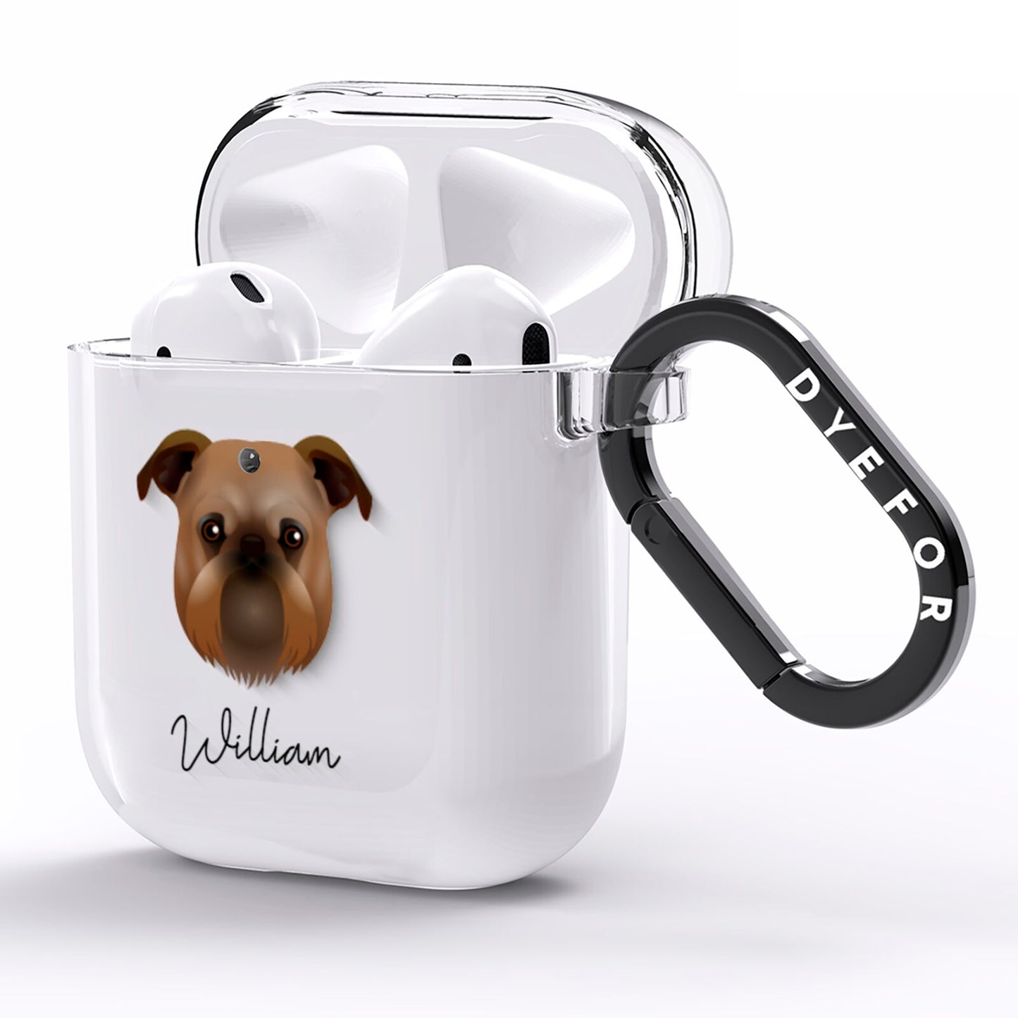 Griffon Bruxellois Personalised AirPods Clear Case Side Image