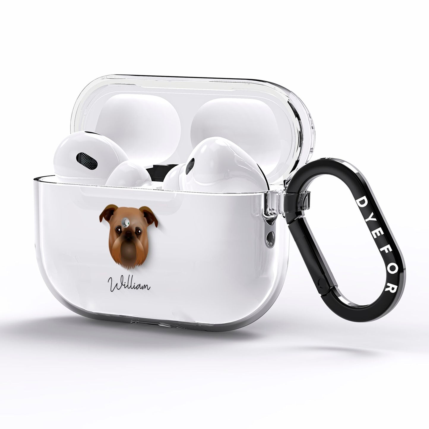 Griffon Bruxellois Personalised AirPods Pro Clear Case Side Image