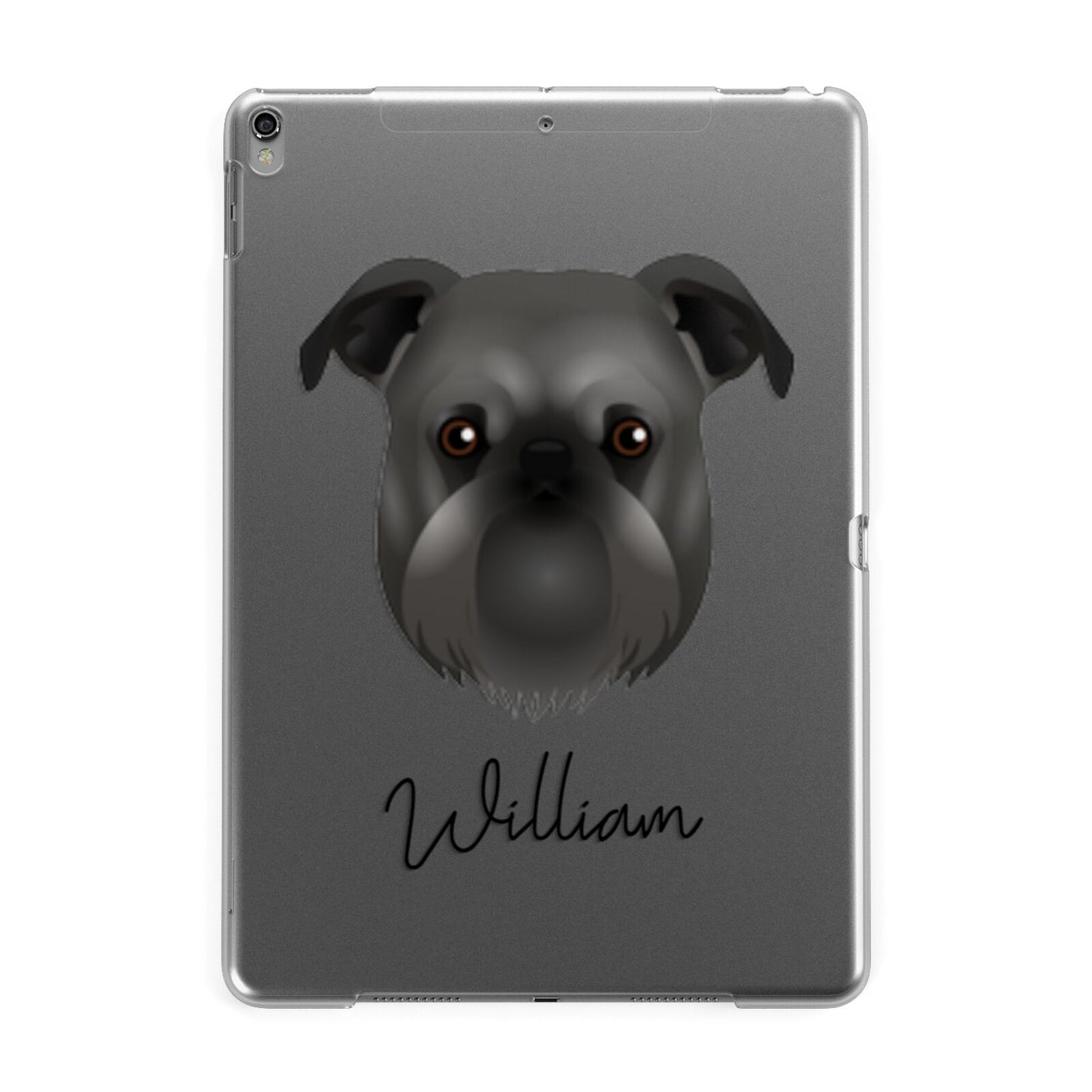 Griffon Bruxellois Personalised Apple iPad Grey Case