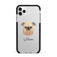 Griffon Bruxellois Personalised Apple iPhone 11 Pro Max in Silver with Black Impact Case