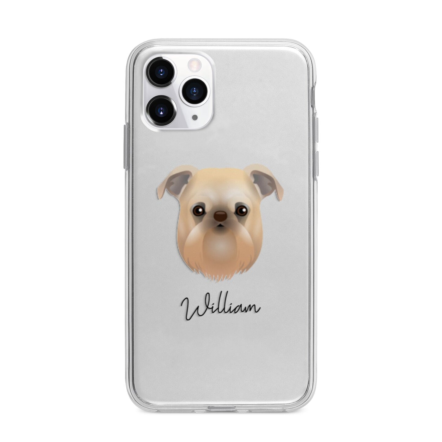 Griffon Bruxellois Personalised Apple iPhone 11 Pro Max in Silver with Bumper Case