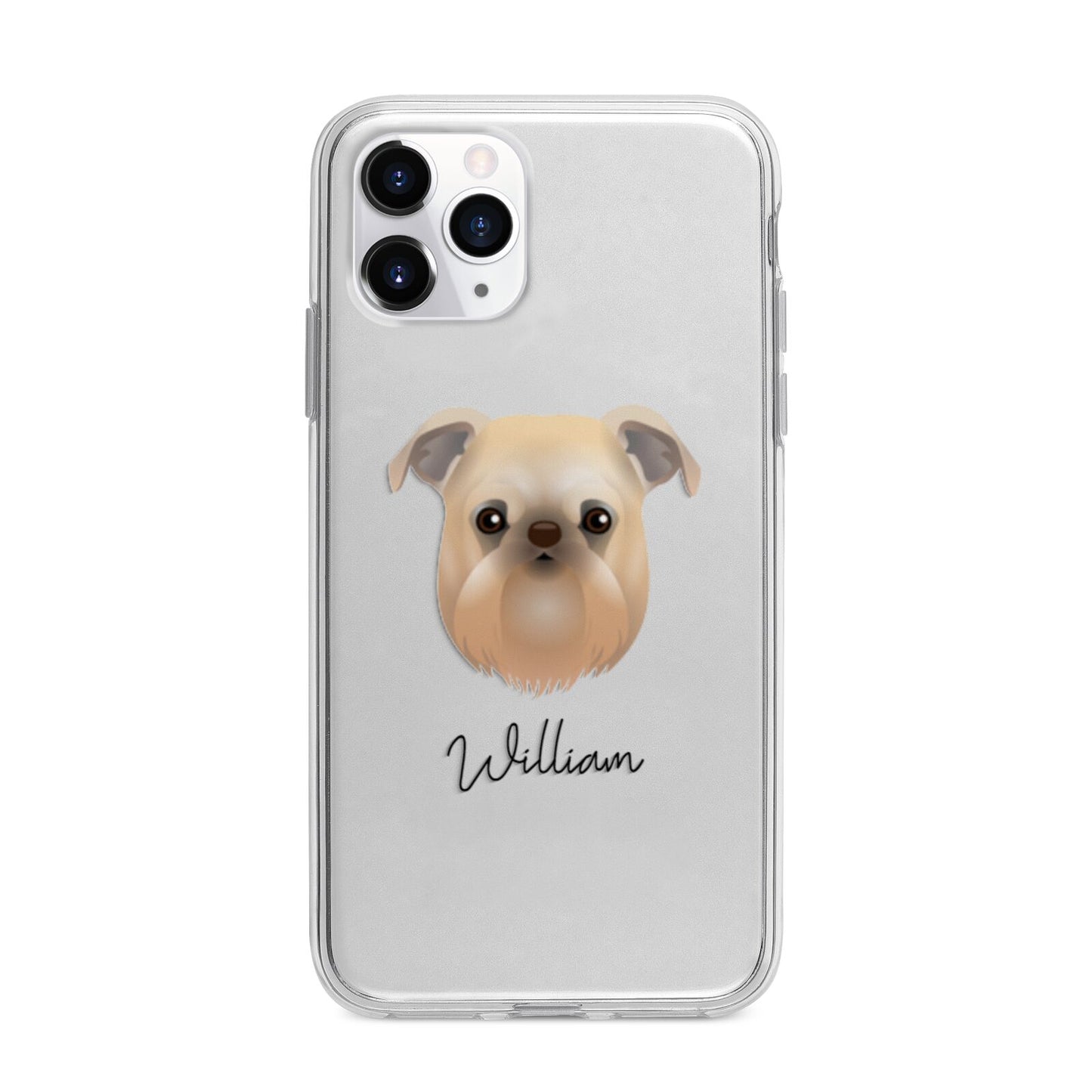 Griffon Bruxellois Personalised Apple iPhone 11 Pro in Silver with Bumper Case