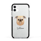 Griffon Bruxellois Personalised Apple iPhone 11 in White with Black Impact Case