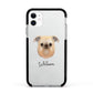 Griffon Bruxellois Personalised Apple iPhone 11 in White with Black Impact Case