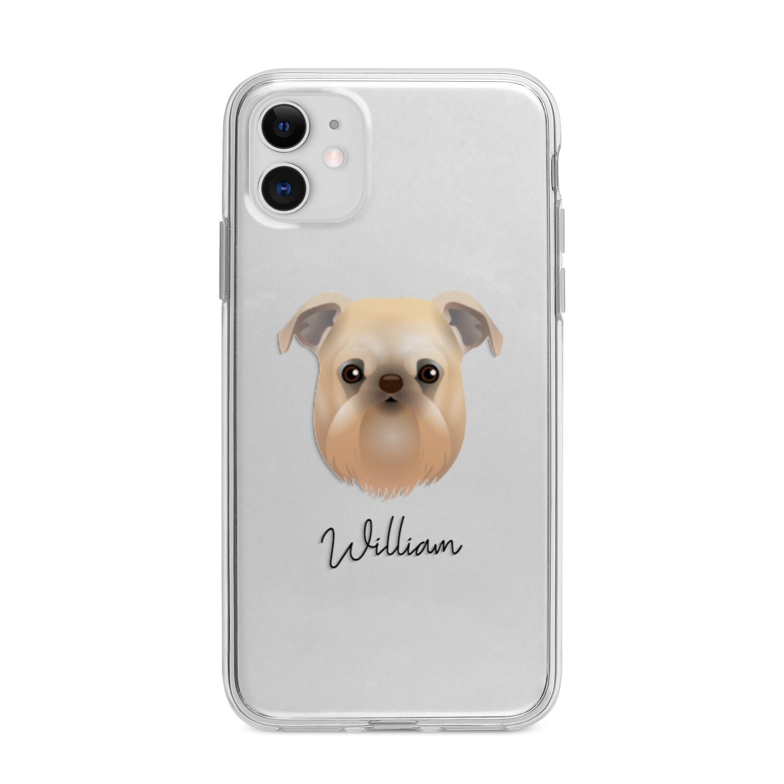 Griffon Bruxellois Personalised Apple iPhone 11 in White with Bumper Case