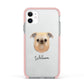 Griffon Bruxellois Personalised Apple iPhone 11 in White with Pink Impact Case