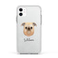 Griffon Bruxellois Personalised Apple iPhone 11 in White with White Impact Case