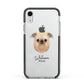 Griffon Bruxellois Personalised Apple iPhone XR Impact Case Black Edge on Silver Phone