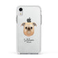 Griffon Bruxellois Personalised Apple iPhone XR Impact Case White Edge on Silver Phone