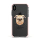 Griffon Bruxellois Personalised Apple iPhone Xs Impact Case Pink Edge on Black Phone