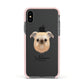 Griffon Bruxellois Personalised Apple iPhone Xs Impact Case Pink Edge on Black Phone