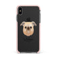 Griffon Bruxellois Personalised Apple iPhone Xs Max Impact Case Pink Edge on Black Phone