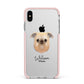 Griffon Bruxellois Personalised Apple iPhone Xs Max Impact Case Pink Edge on Silver Phone